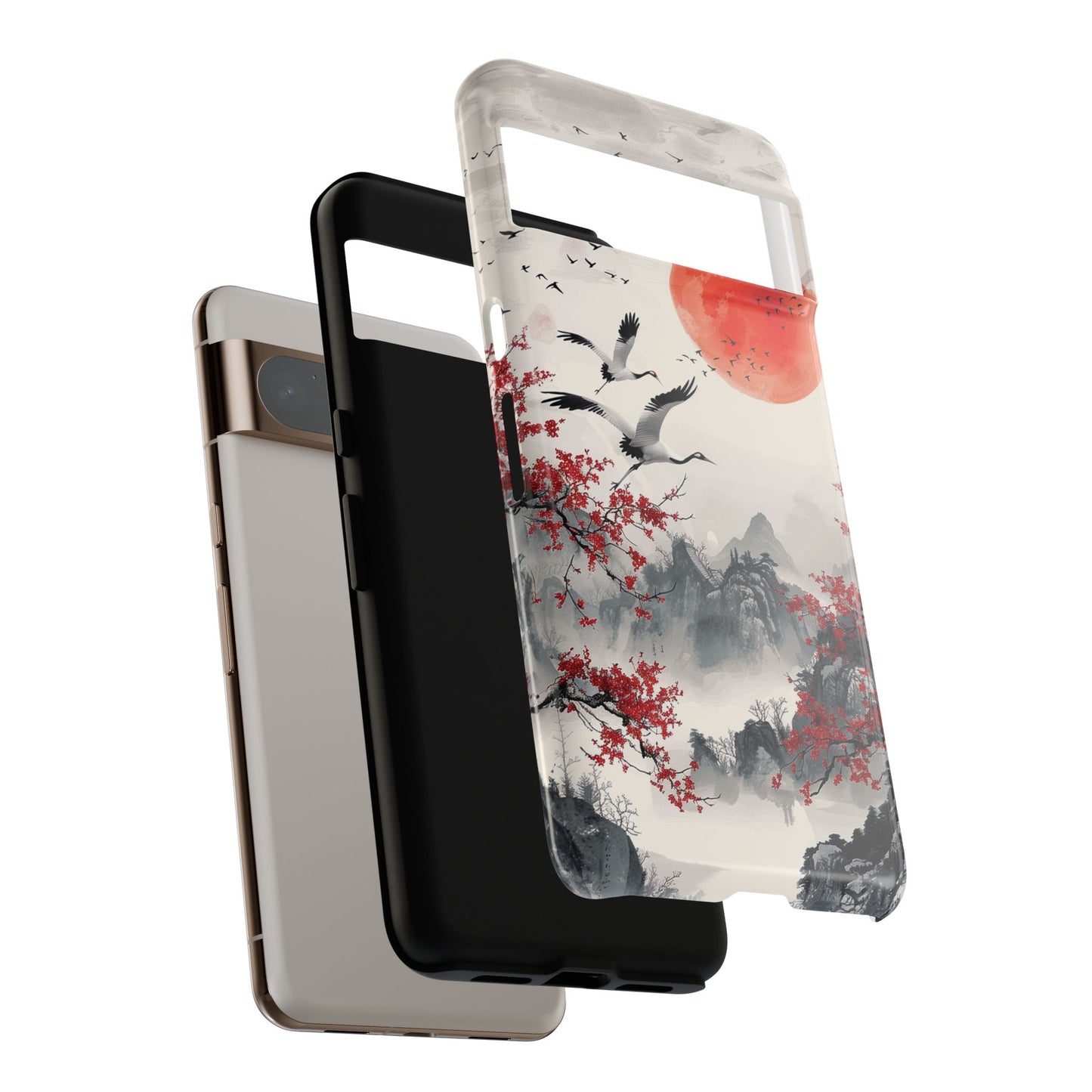 Elegant Japanese Landscape Art Design Phone Case for Google Pixel