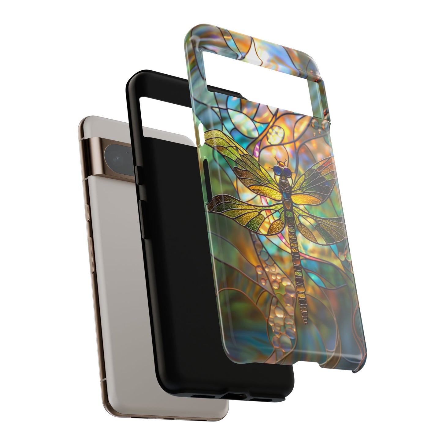 Dragonfly Stained Glass Mosaic Design Google Pixel Phone Case