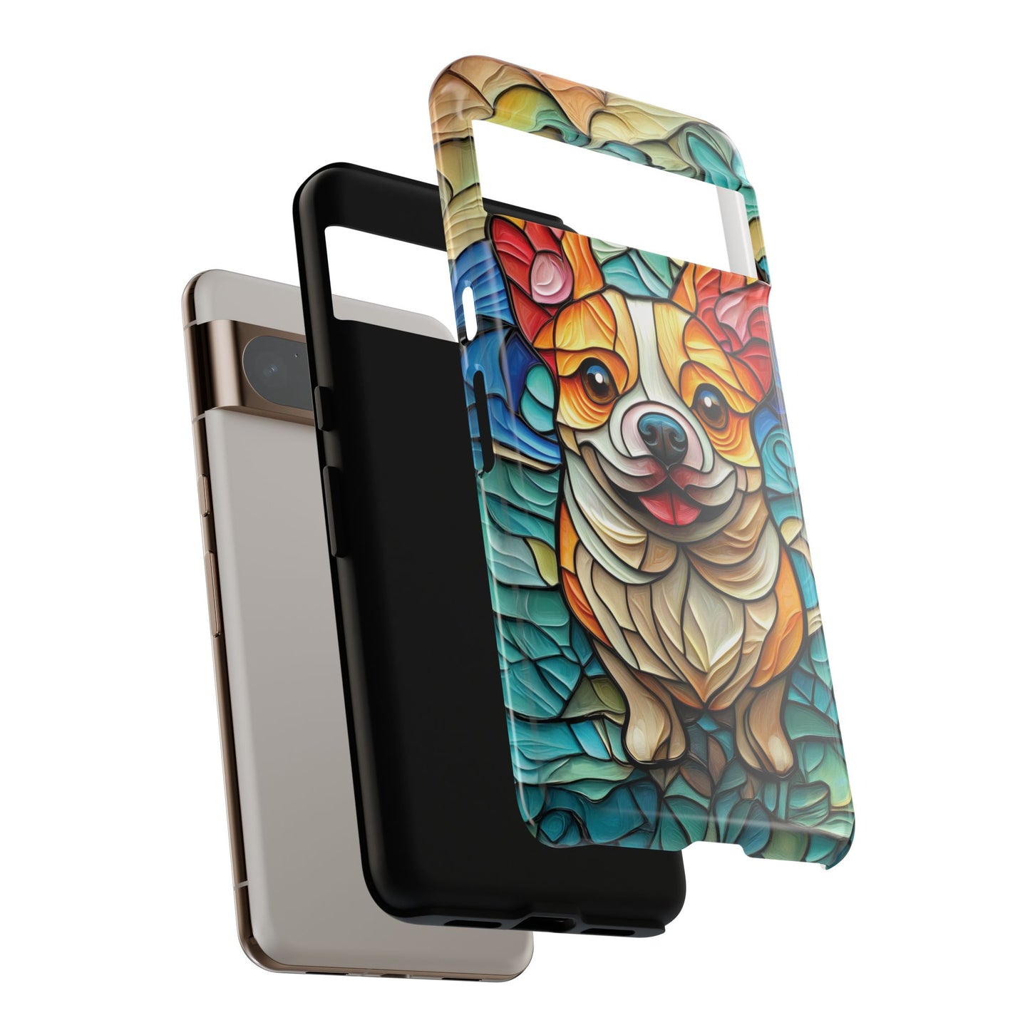 Colourful Corgi Stained Glass Design Phone Case for Google Pixel