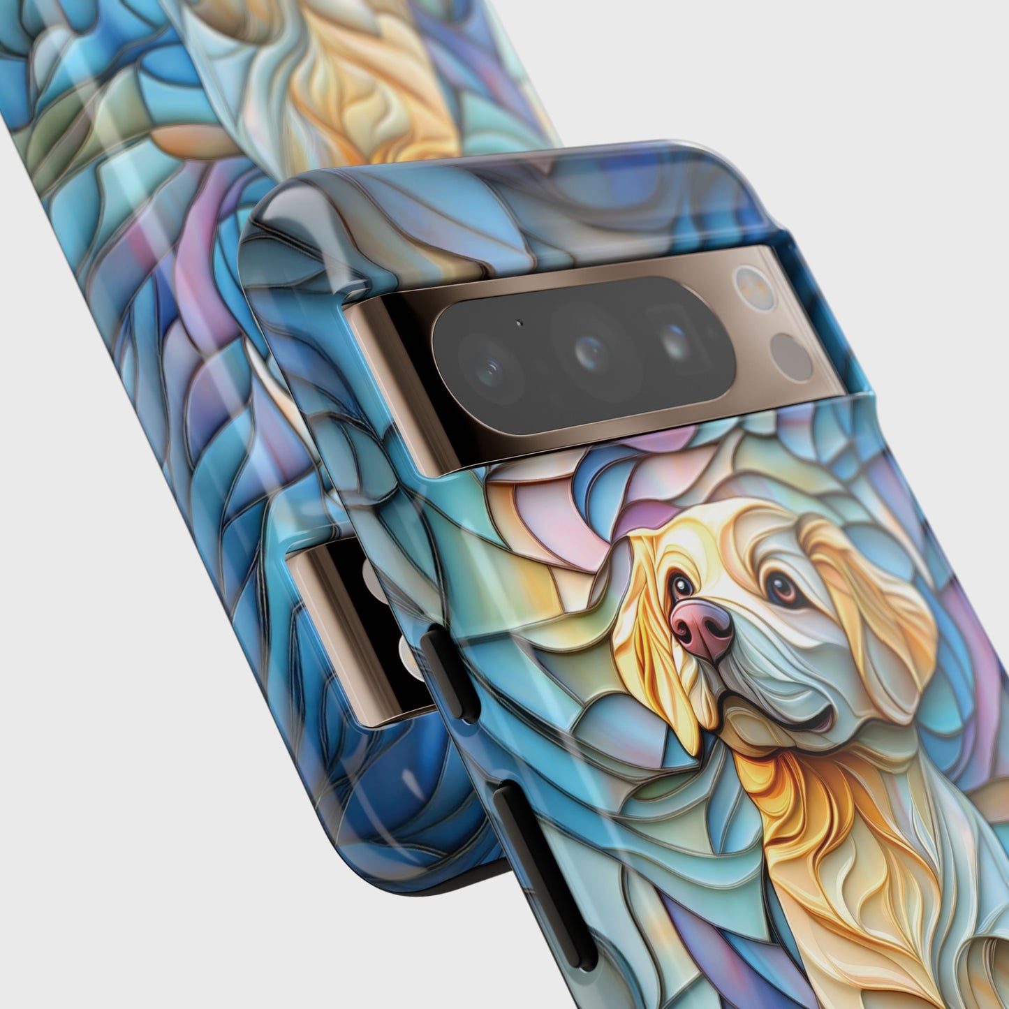 Golden Retriever Puppy Stained Glass Design Phone Case for Google Pixel