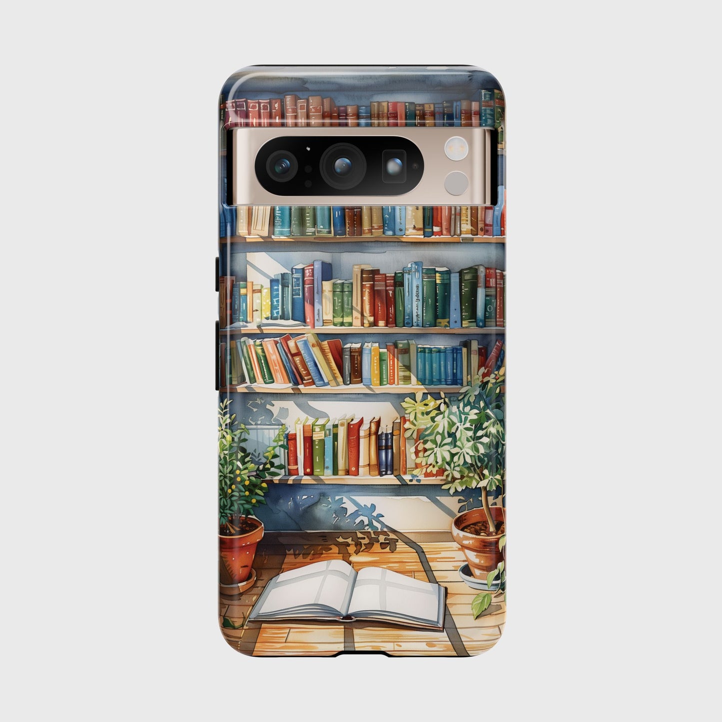 Artistic Watercolour Bookshelf Design Google Pixel Phone Case