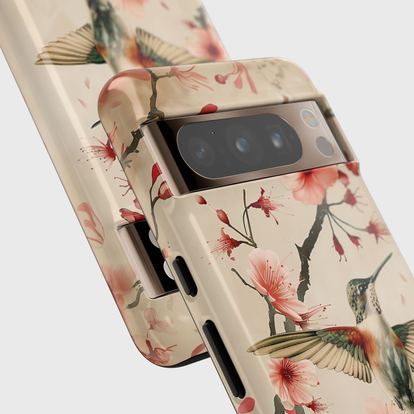 Hummingbird Cherry Blossom Vintage Design Phone Case for Google Pixel