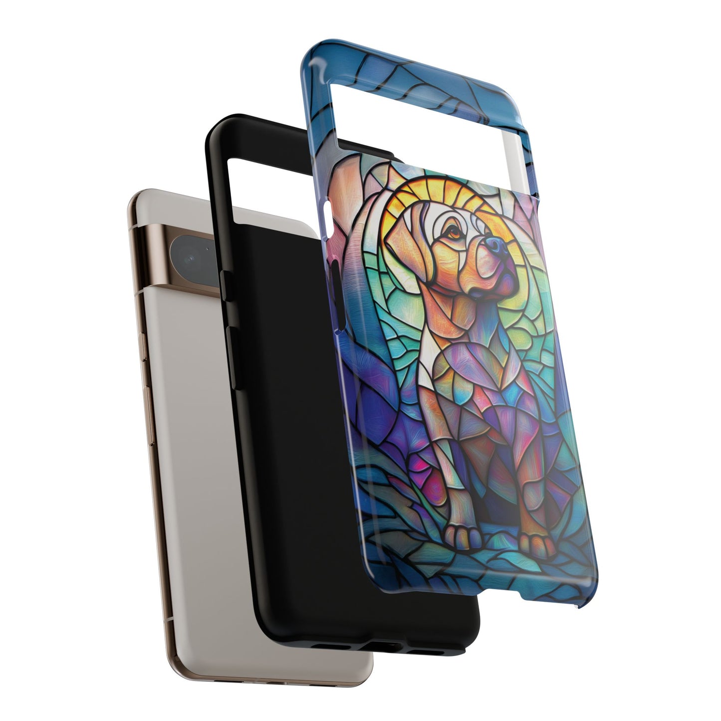 Colourful Labrador Stained Glass Design Phone Case for Google Pixel