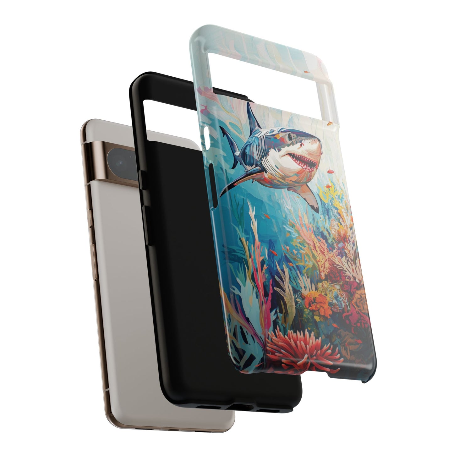 Great White Shark Oil Painting Design Google Pixel Phone Case