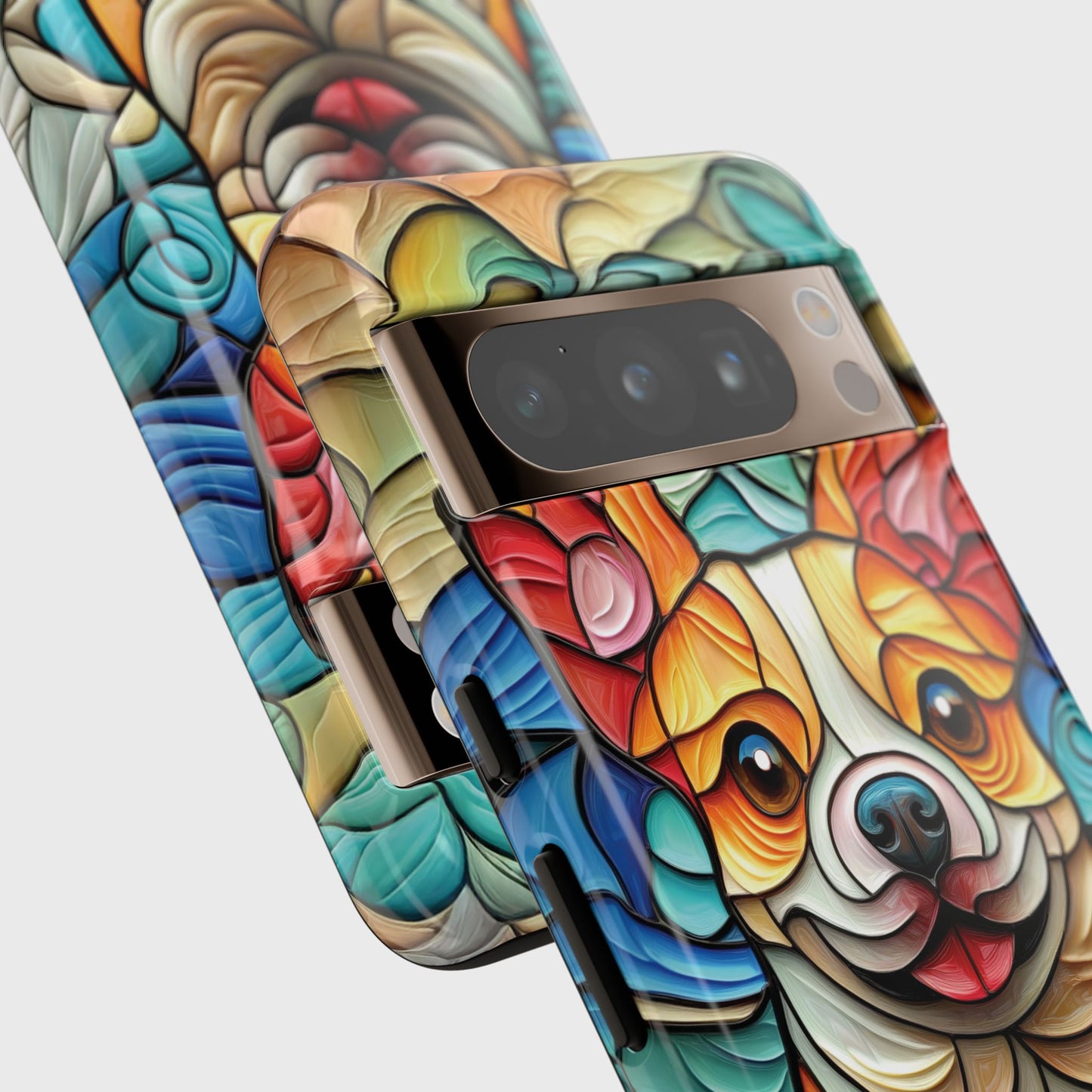 Colourful Corgi Stained Glass Design Phone Case for Google Pixel