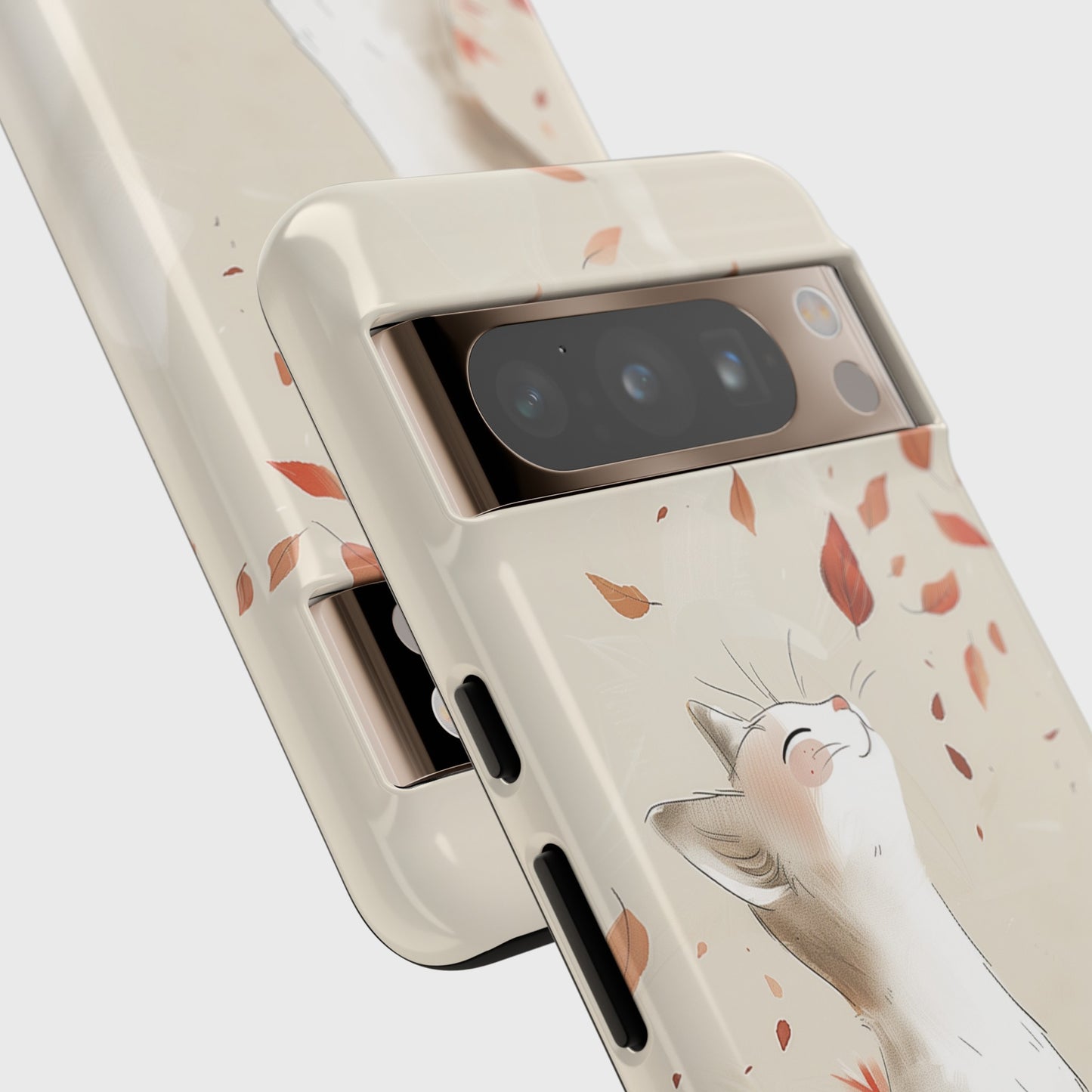 Happy Autumn Cat Hand Drawing Design Google Pixel Phone Case