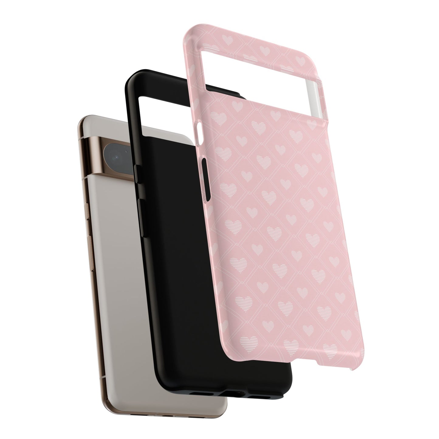 Cute Pink Hearts Pattern Design Phone Case for Google Pixel