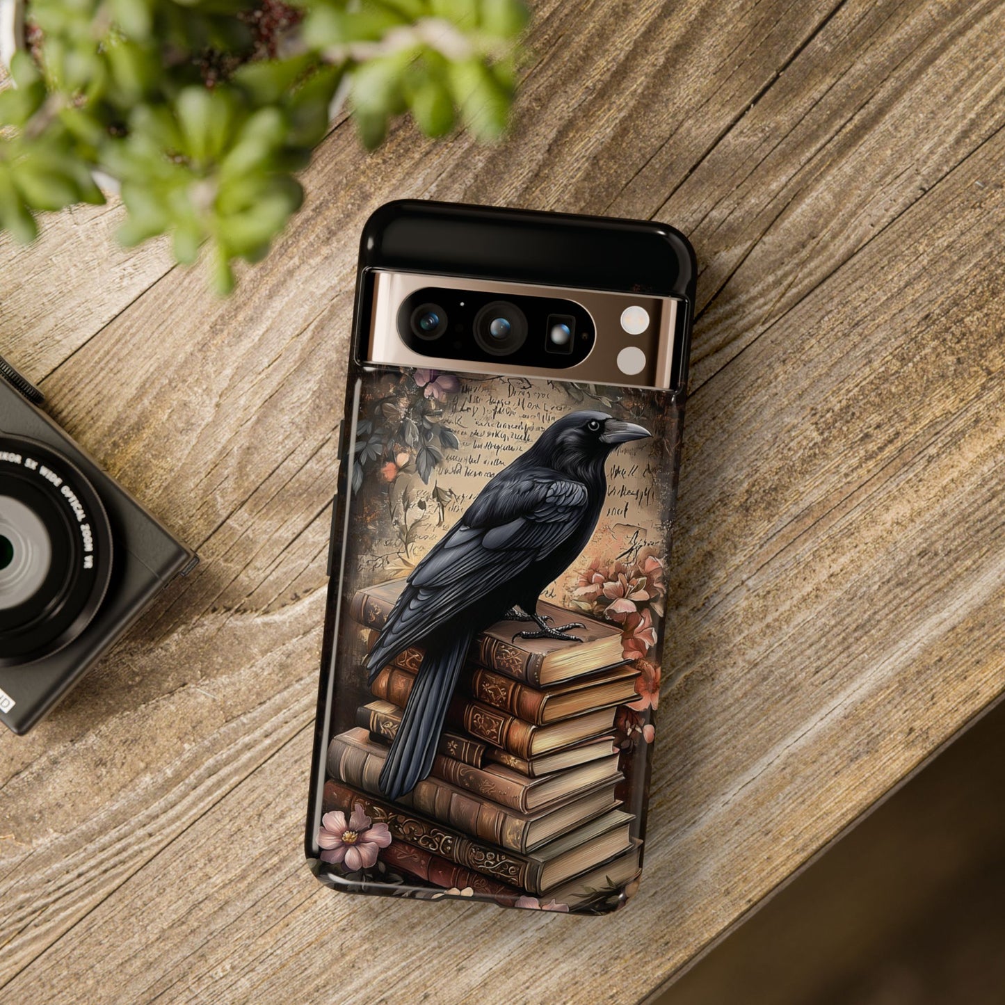 Gothic Book Raven Dark Fantasy Design Google Pixel Phone Case