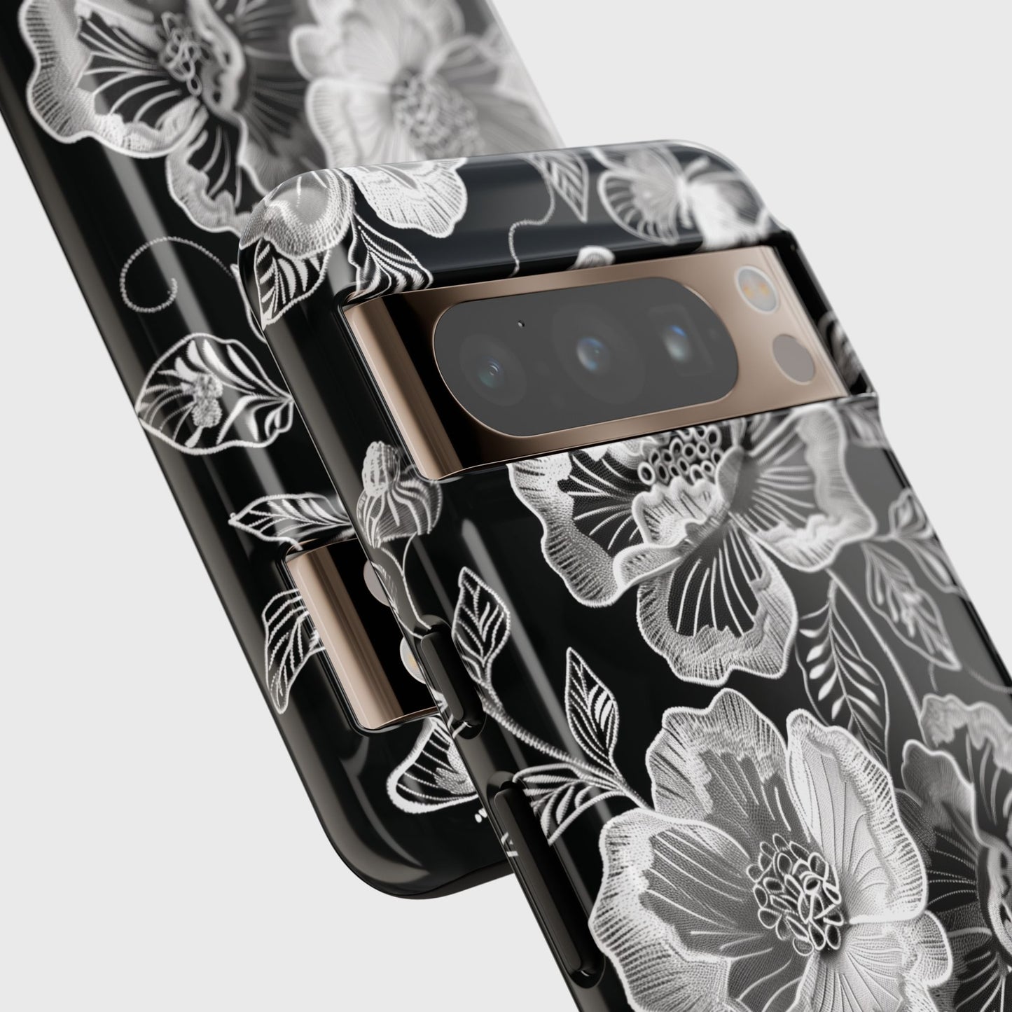 Elegant Vintage Black Lace Floral Design Phone Case for Google Pixel