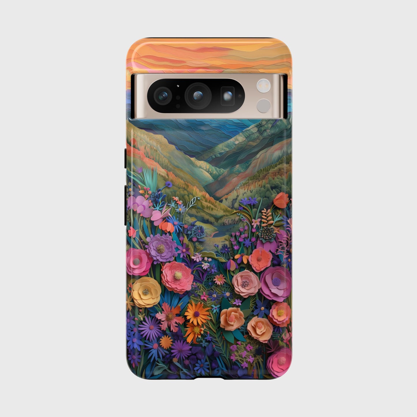 Flower Blossom Mountain Landscape Design Google Pixel Phone Case