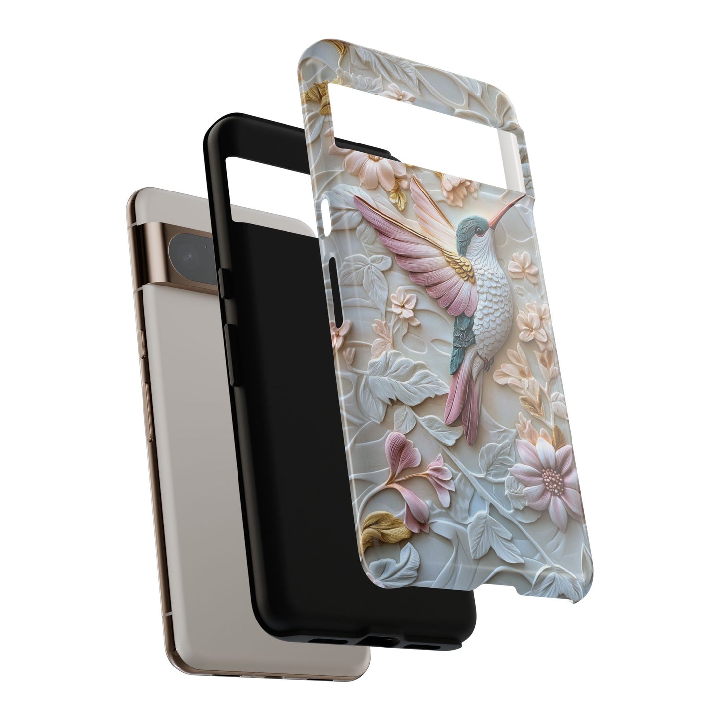 Delicate Hummingbird Floral Art Design Phone Case for Google Pixel