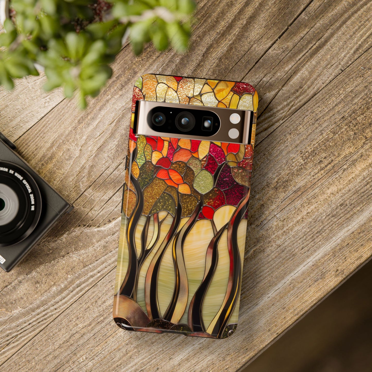 Autumn Forest Stained Glass Design Google Pixel Phone Case