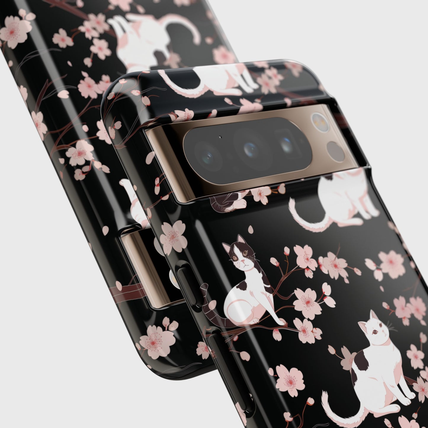 Cats & Cherry Blossom Pattern Design Google Pixel Phone Case