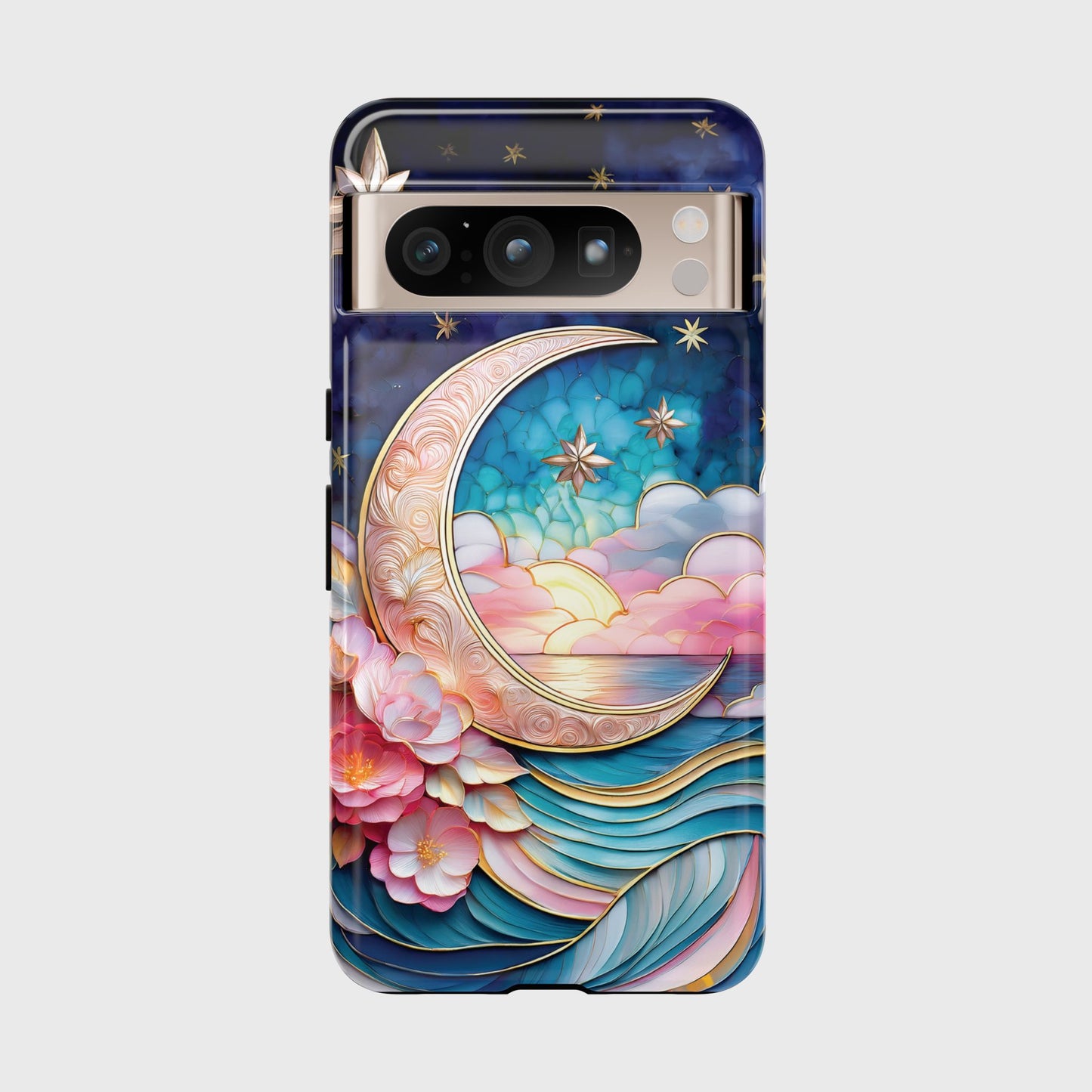 Crescent Moon Stained Glass Design Phone Case for Google Pixel