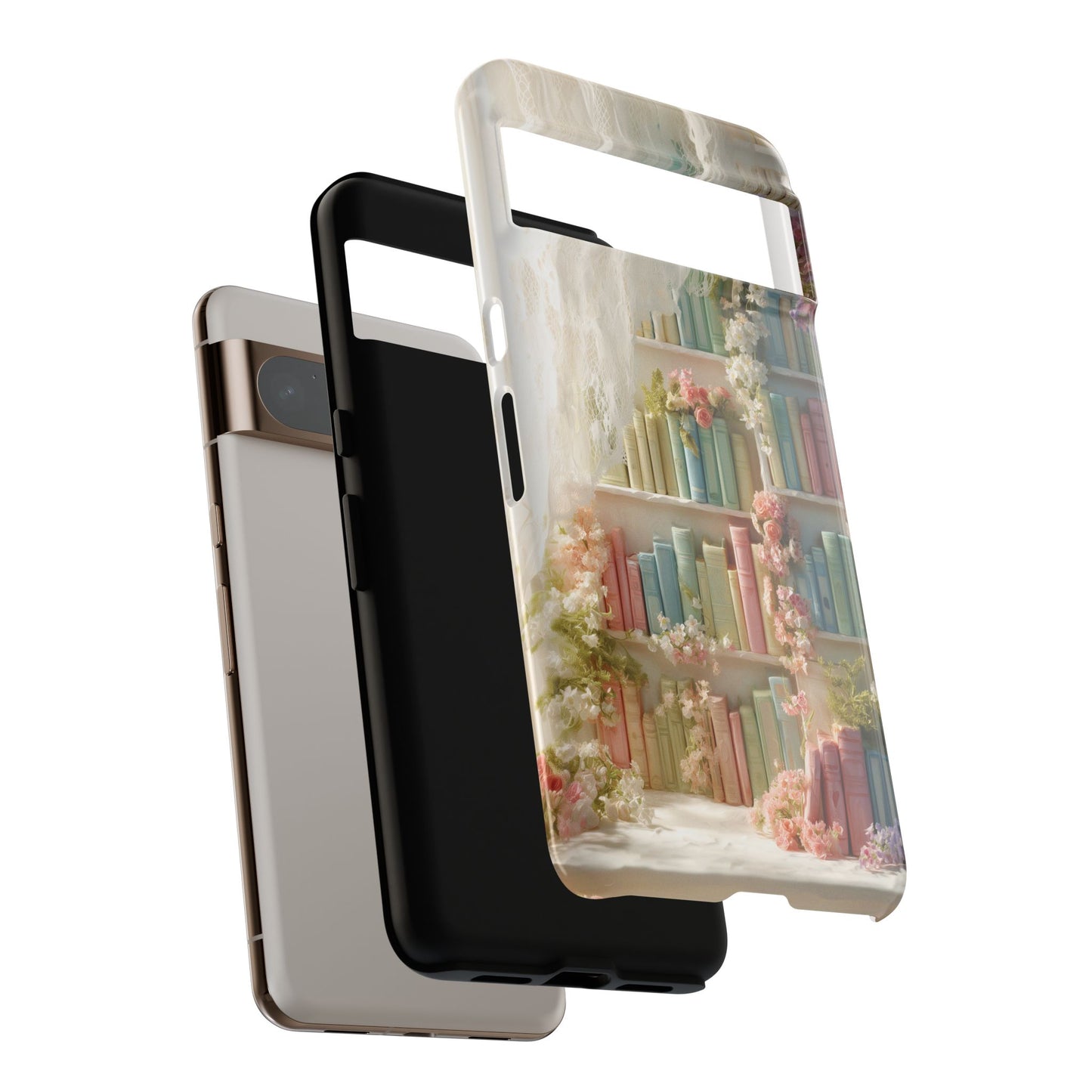 Colorful Floral Bookcase Design Phone Case for Google Pixel
