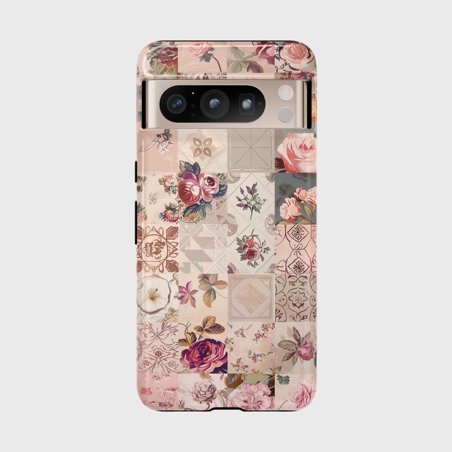 Pink Floral Quilt Patchwork Design Phone Case for Google Pixel