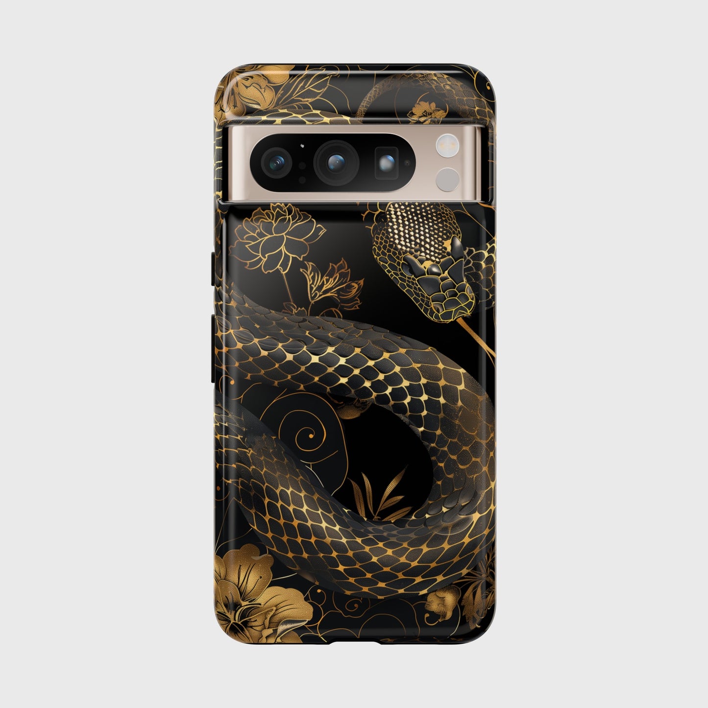 Luxury Black Snake Print Design Google Pixel Phone Case