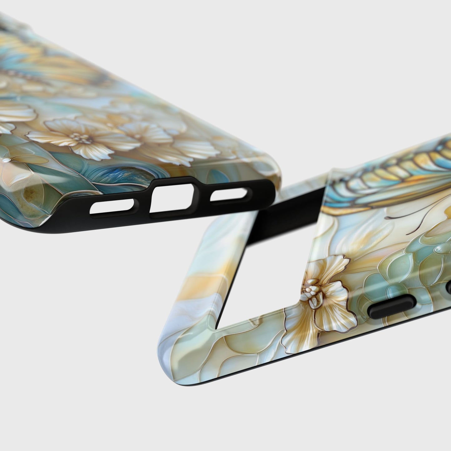 Elegant Butterfly & Flowers Stained Glass Design 1 Phone Case for Google Pixel