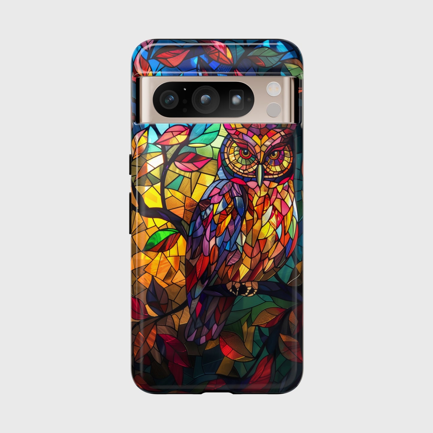 Colourful Owl Stained Glass Design Google Pixel Phone Case