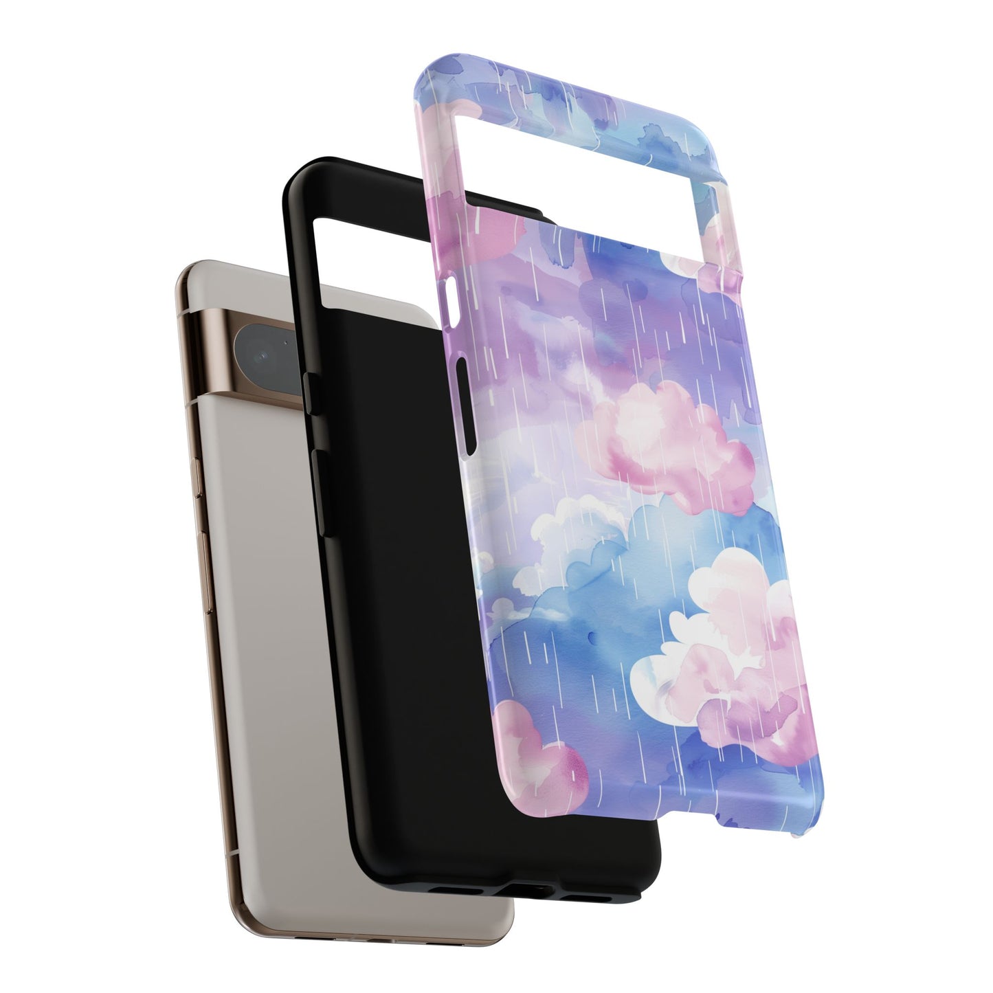Watercolor Pastel Raining Cloud Design Google Pixel Phone Case
