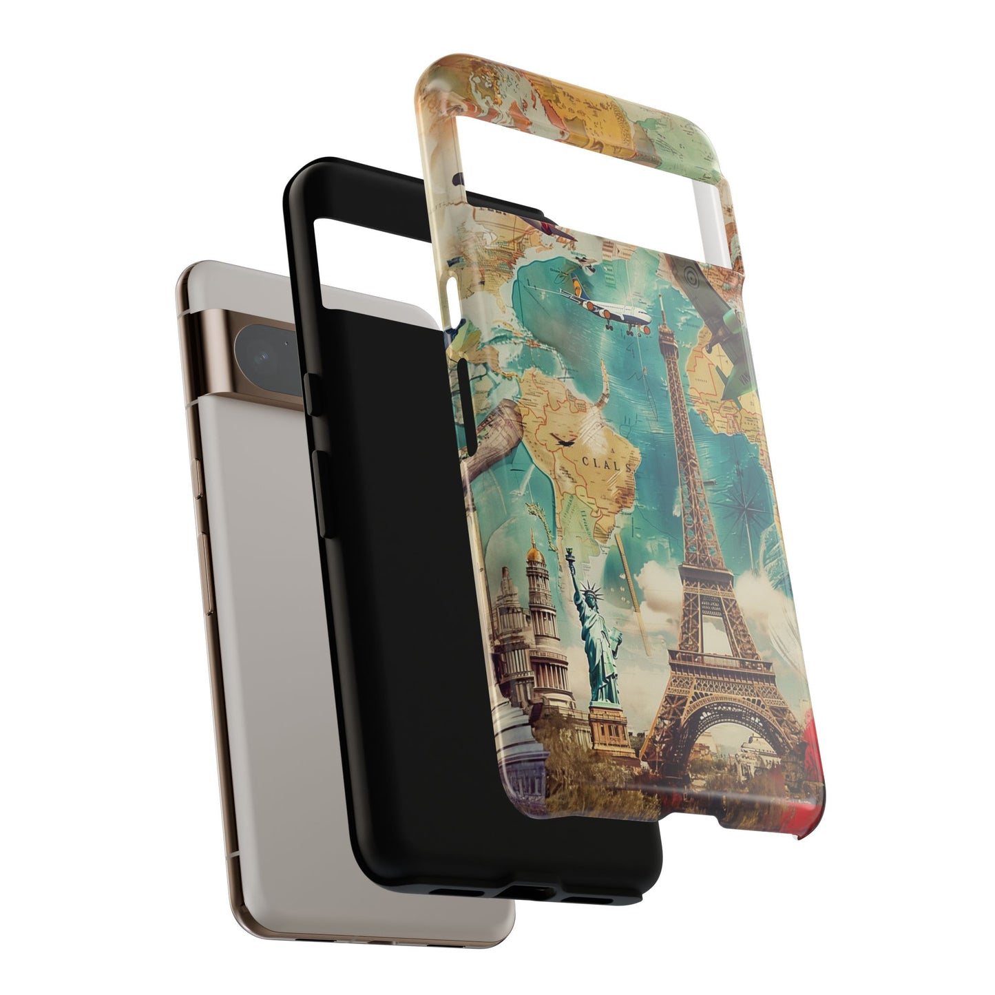 Travel Collage Design Phone Case for Google Pixel