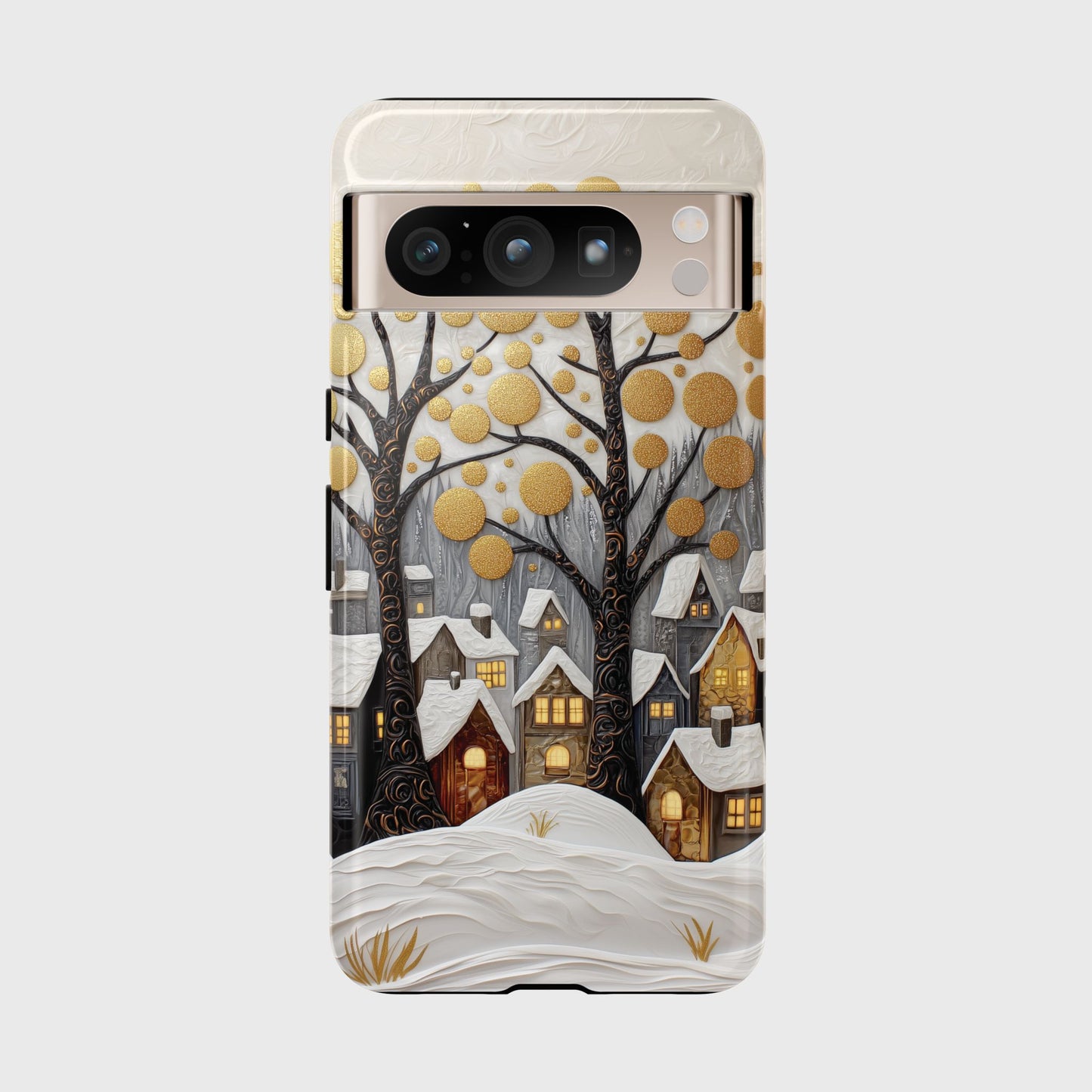 Whimsical Winter Village Design Google Pixel Phone Case