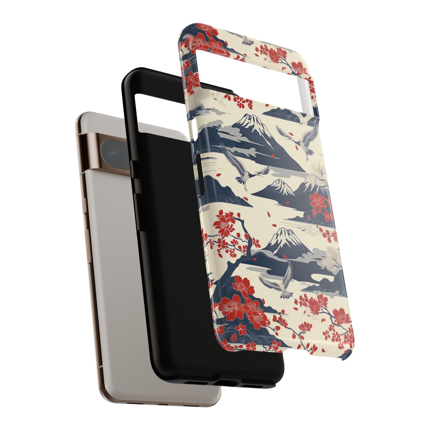 Crane Mountain Japanese Art Landscape Design Phone Case for Google Pixel