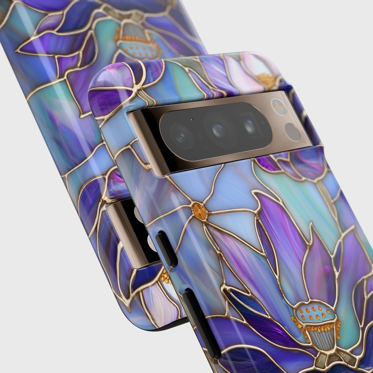 Purple Lotus Stained Glass Design Google Pixel Phone Case