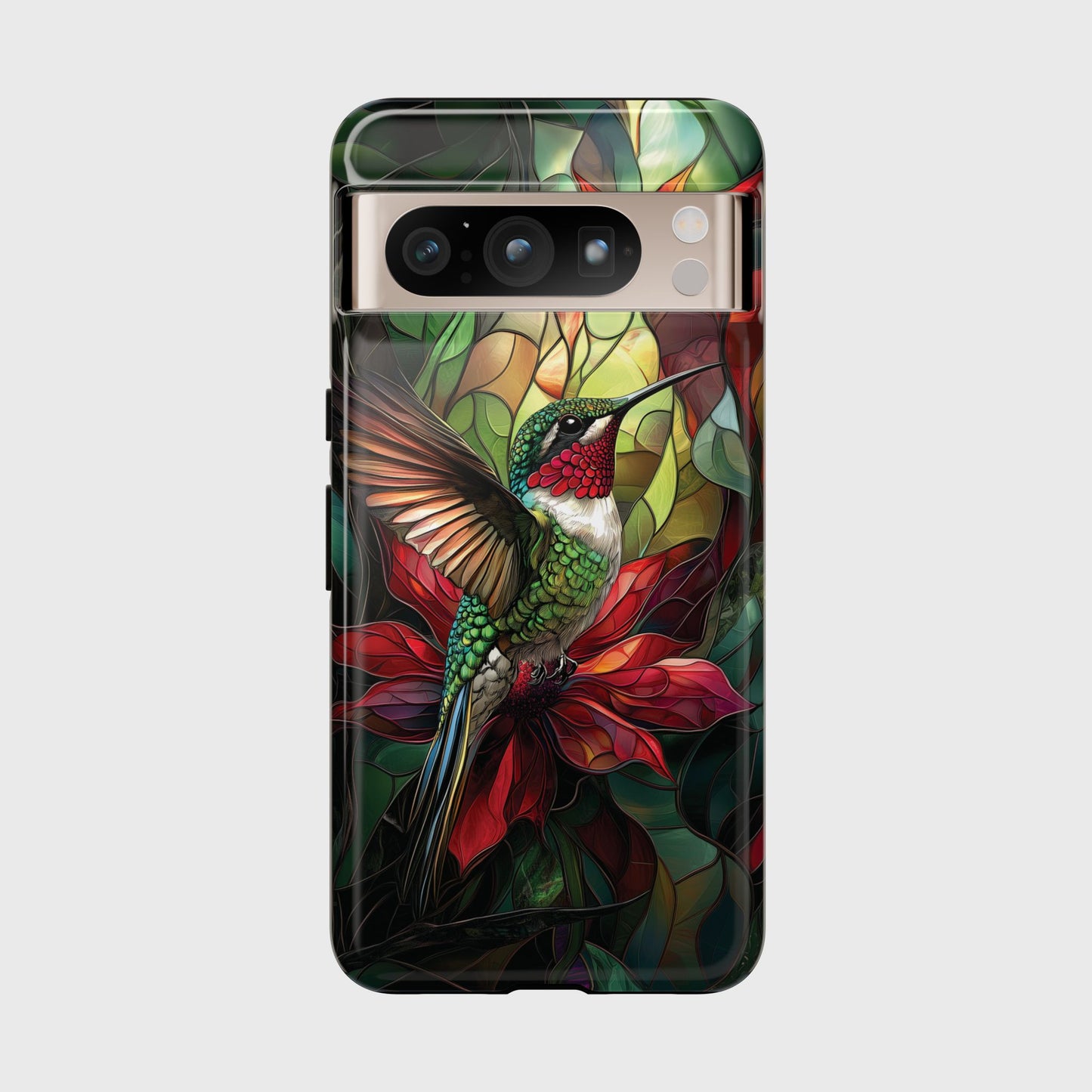 Hummingbird Stained Glass Illustration Google Pixel Phone Case