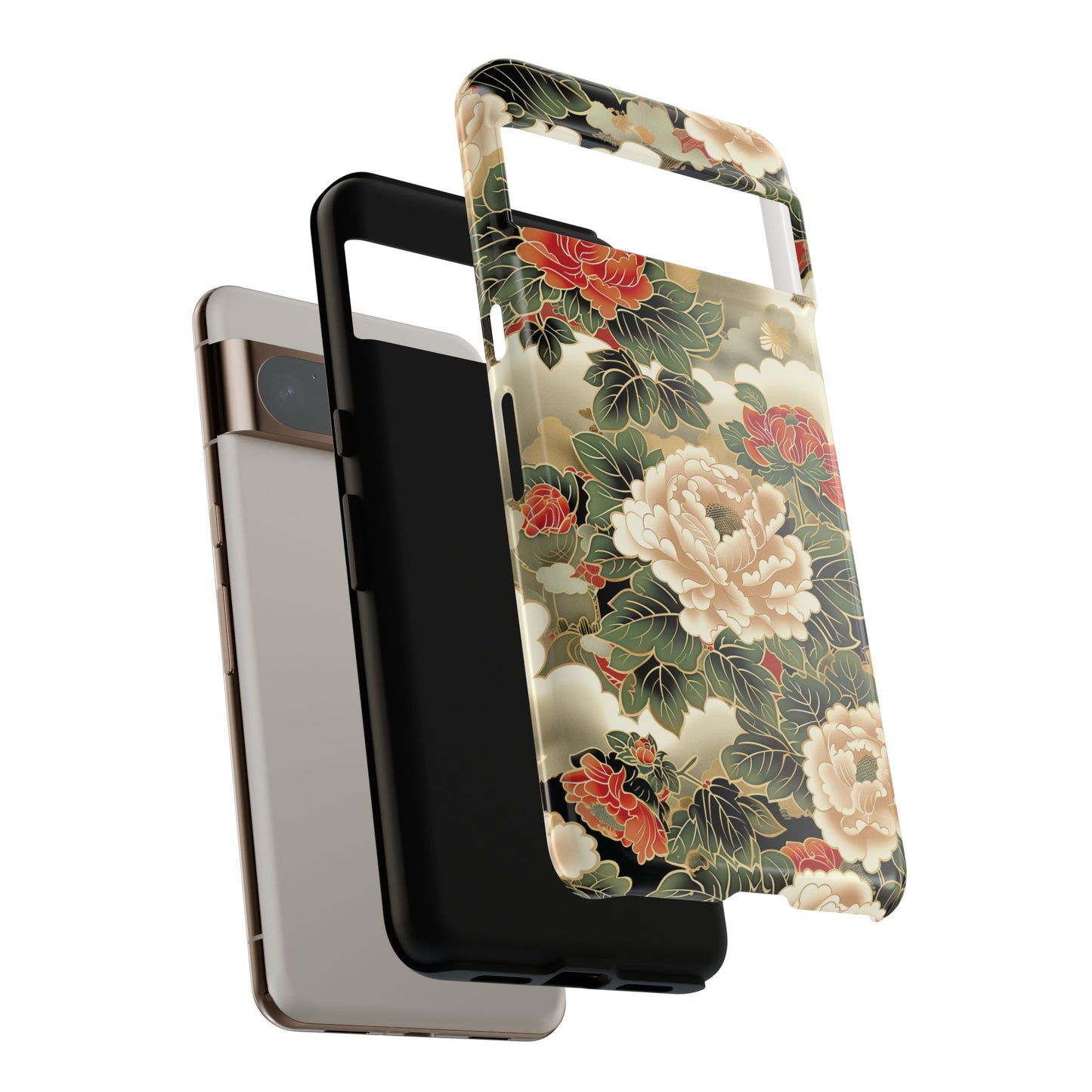 Peonies Japanese Art Floral Design Phone Case for Google Pixel