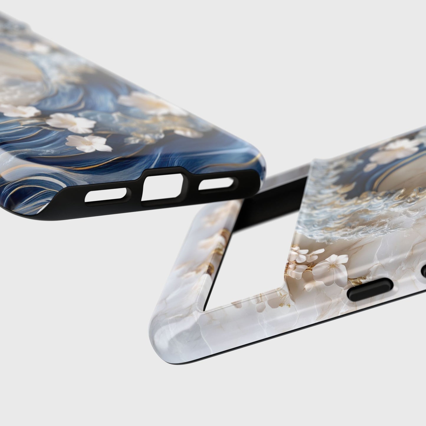 The Great Wave Floral Marble Theme Design 2 Phone Case for Google Pixel