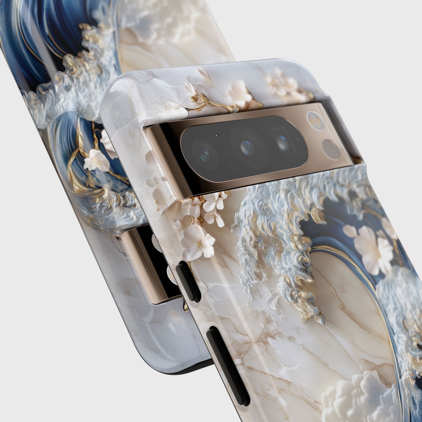 The Great Wave Floral Marble Theme Design 2 Phone Case for Google Pixel