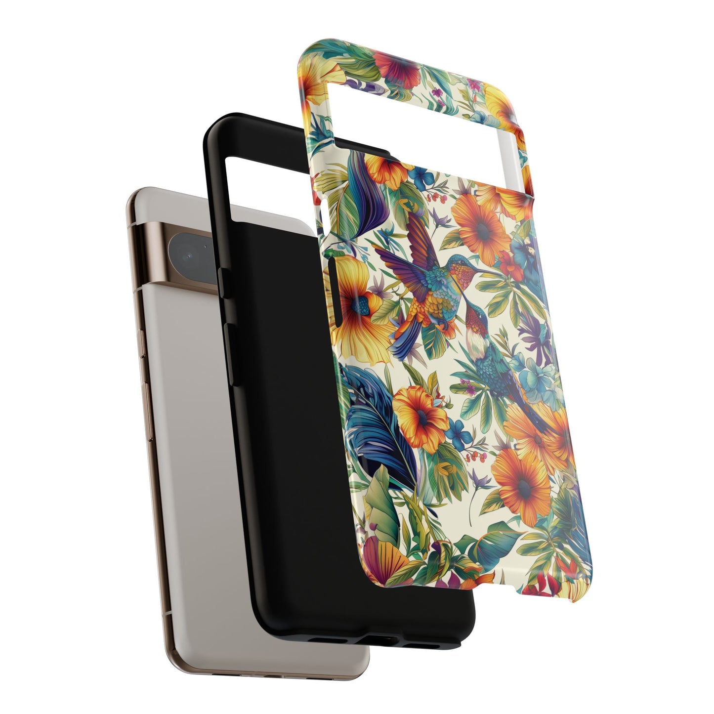 Tropical Floral Hummingbird Design Phone Case for Google Pixel