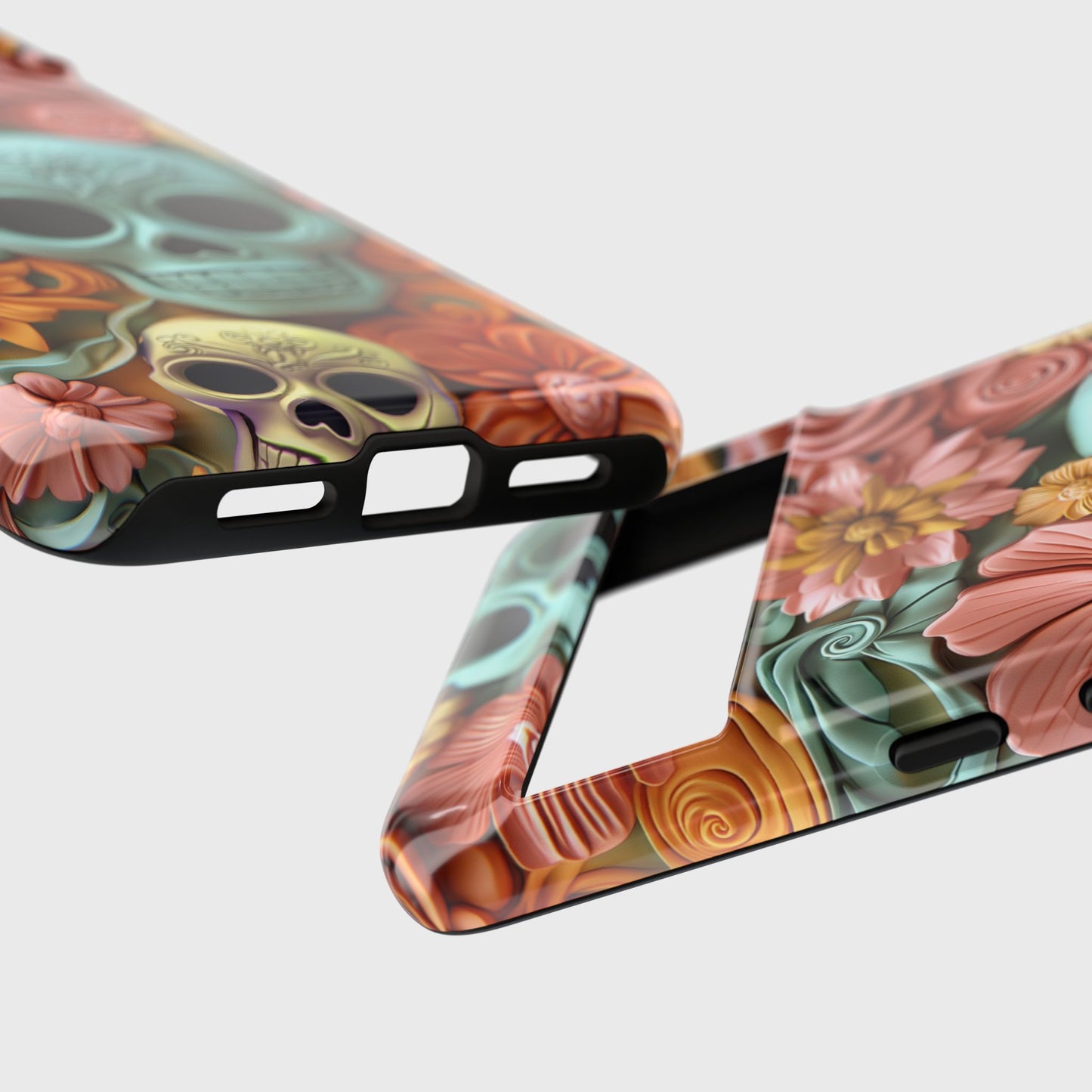 Cute Sugar Skull & Flowers Design Google Pixel Phone Case