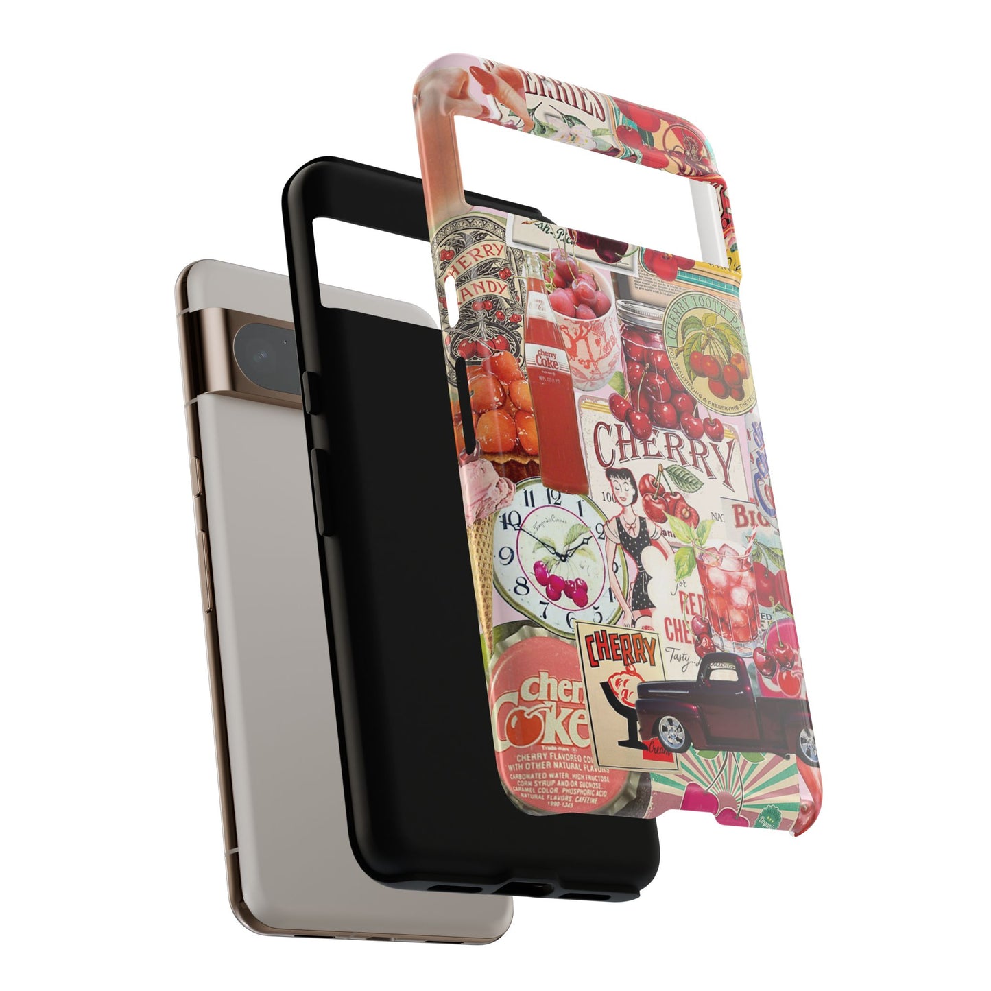 Cherry Vintage Collage Design Phone Case for Google Pixel