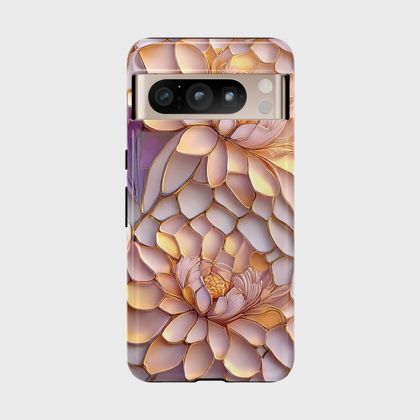 Enchanting Floral Stained Glass Design Phone Case for Google Pixel