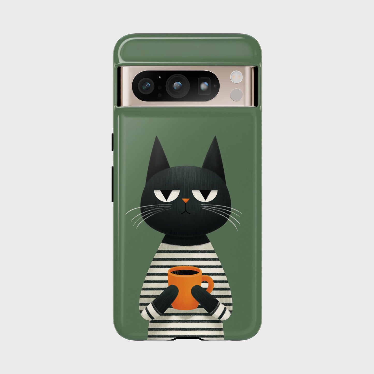 The Pre-Caffeine Feline – Grumpy Cat Design Phone Case for Google Pixel (Pink)