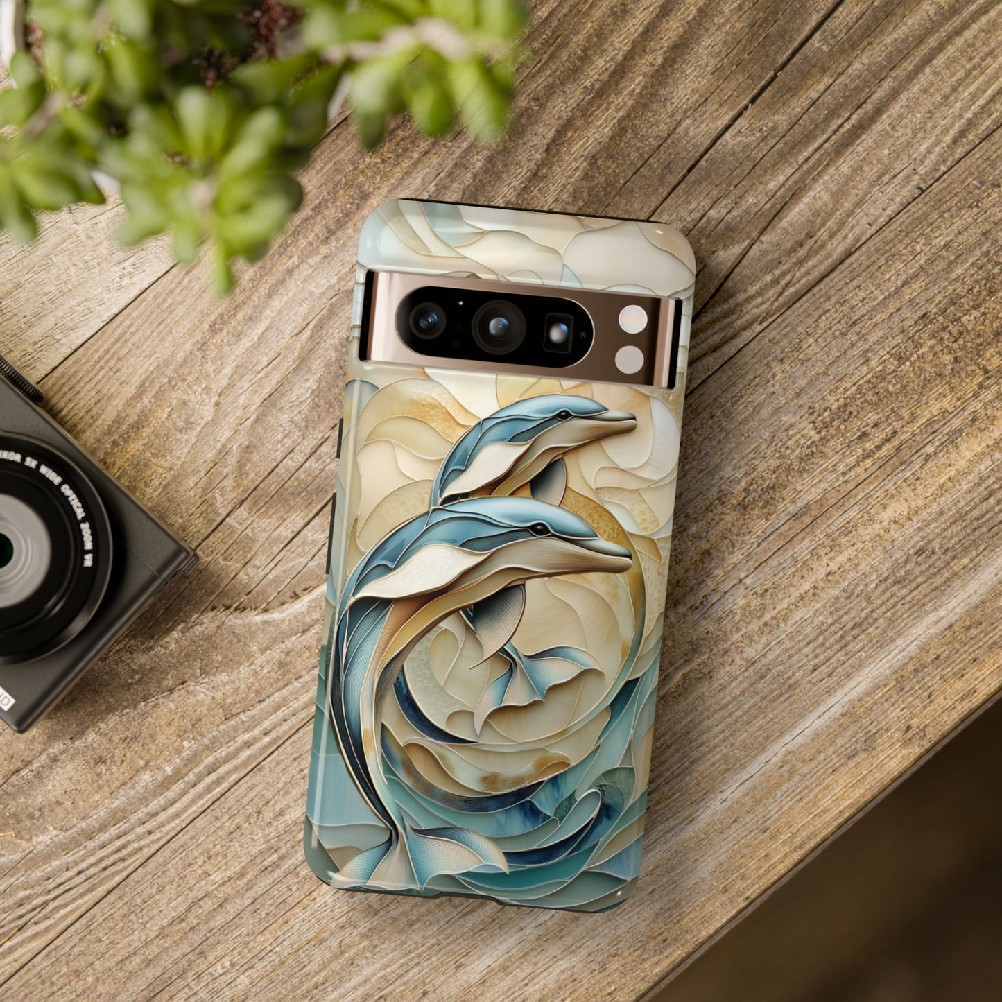 Dolphin Stained Glass Design Google Pixel Phone Case
