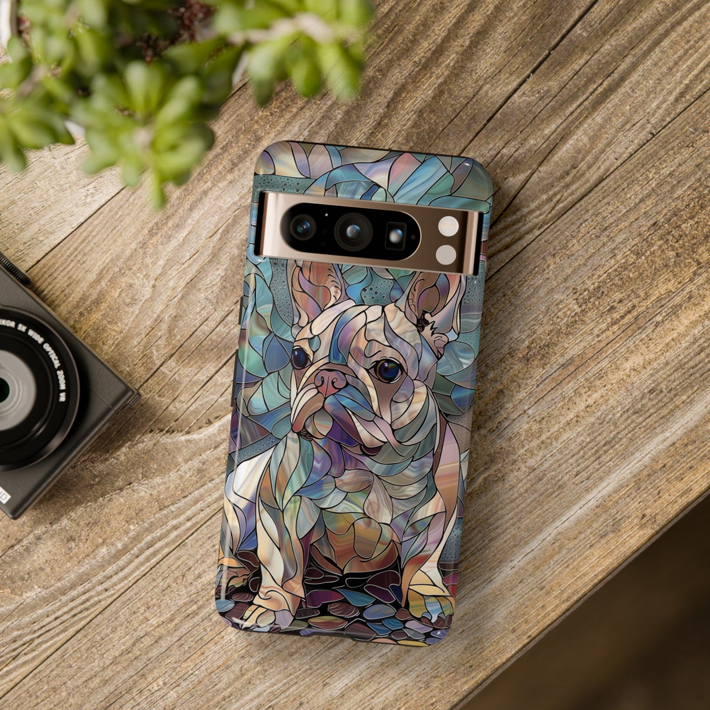 Cute French Bulldog Stained Glass Design Google Pixel Phone Case