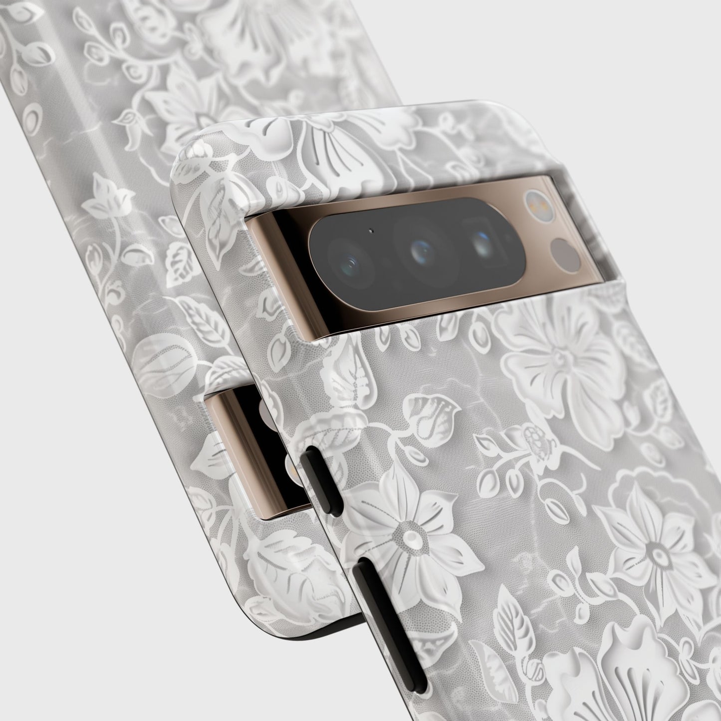 Elegant White Floral Lace Design Phone Case for Google Pixel
