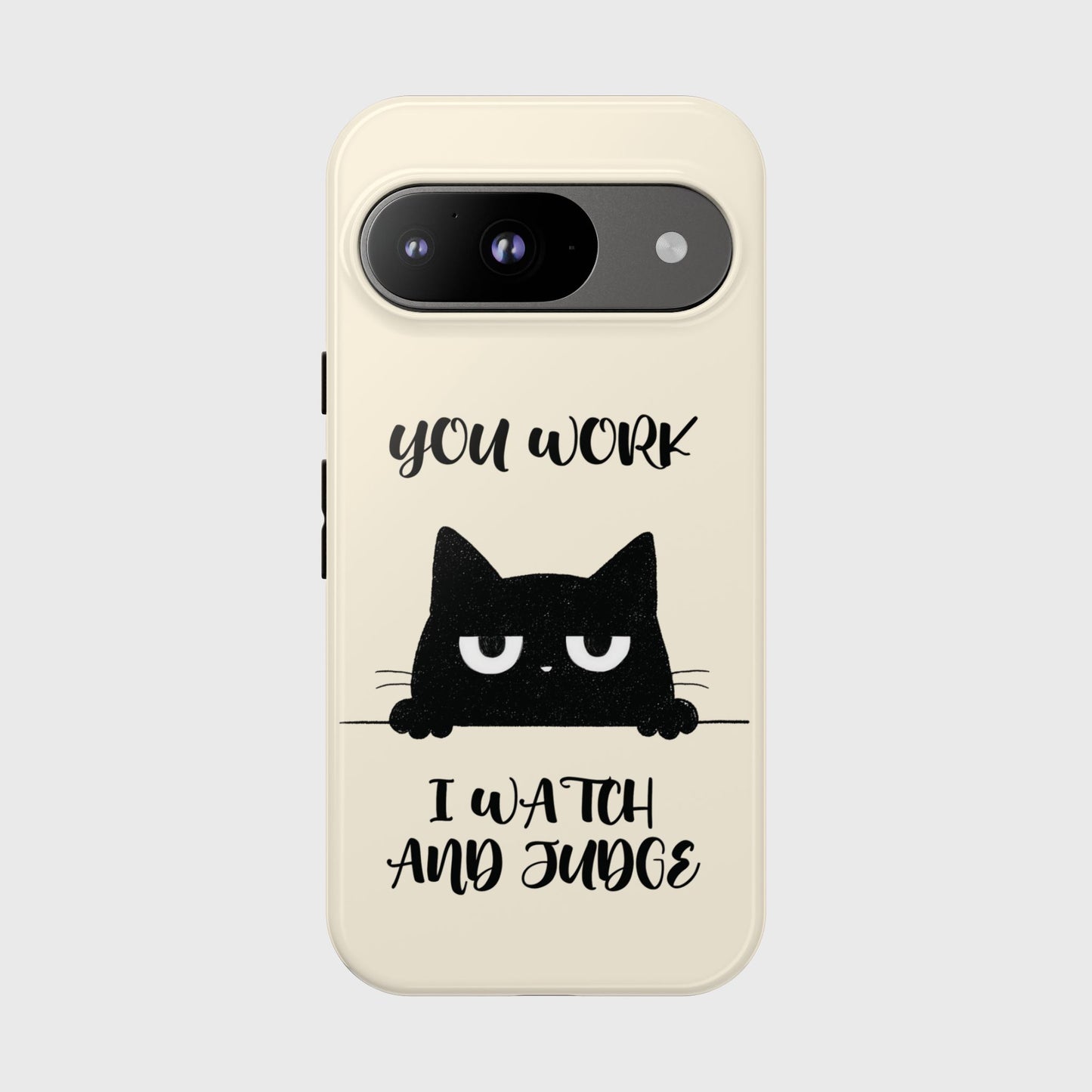 The Judgy Supervisor – Funny Black Cat Design Phone Case for Google Pixel