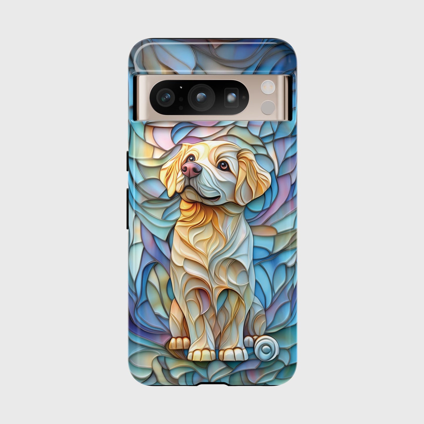 Golden Retriever Puppy Stained Glass Design Phone Case for Google Pixel