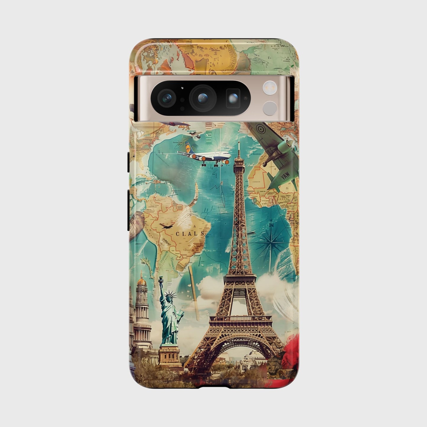 Travel Collage Design Phone Case for Google Pixel