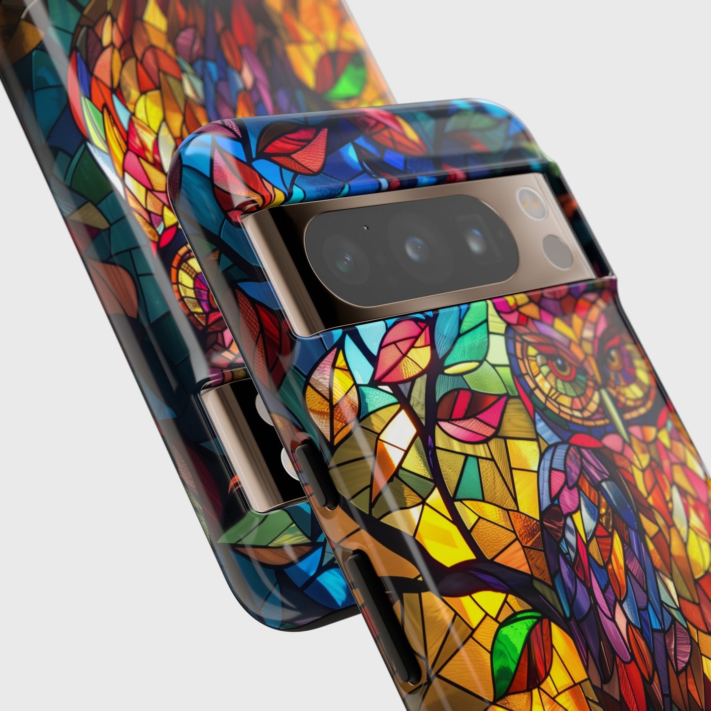 Colourful Owl Stained Glass Design Google Pixel Phone Case