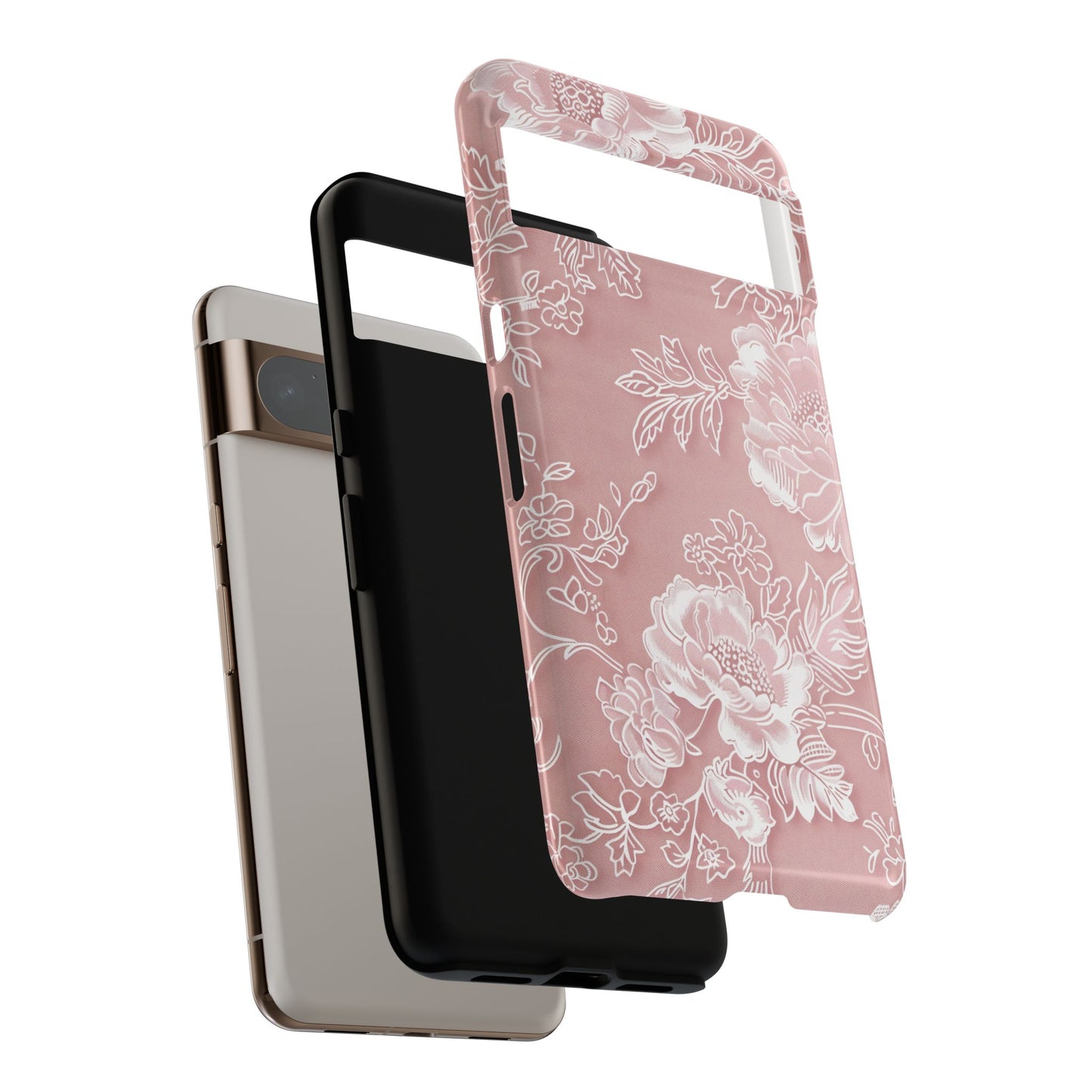 Retro Pink Floral Lace Design Phone Case for Google Pixel