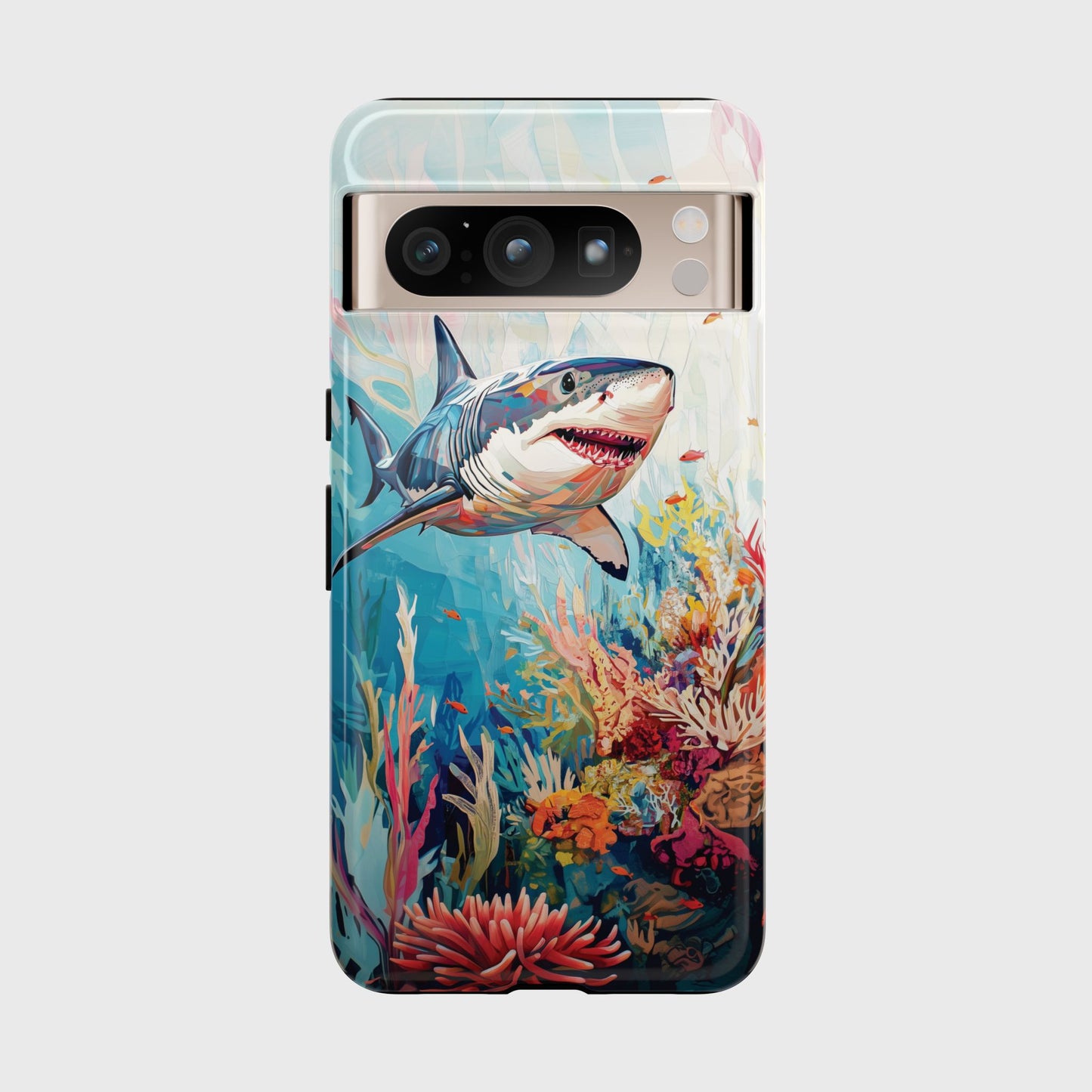 Great White Shark Oil Painting Design Google Pixel Phone Case