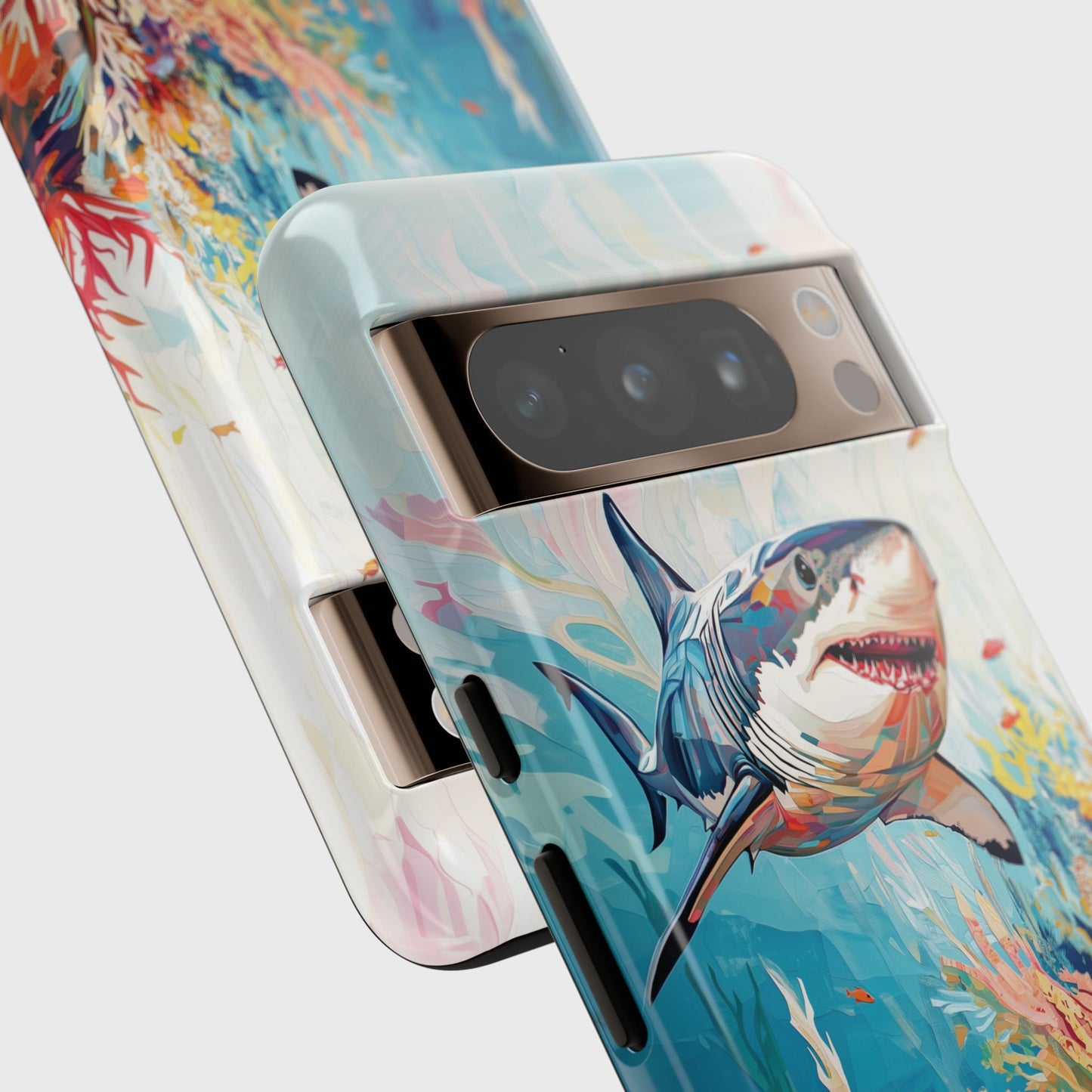 Great White Shark Oil Painting Design Google Pixel Phone Case