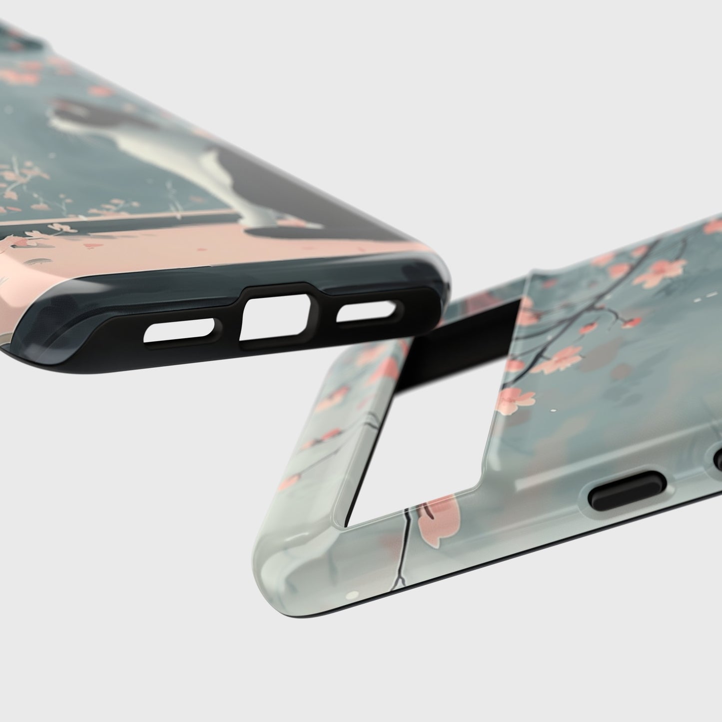 Cat Enjoying Sakura in Serenity Drawing Design Google Pixel Phone Case
