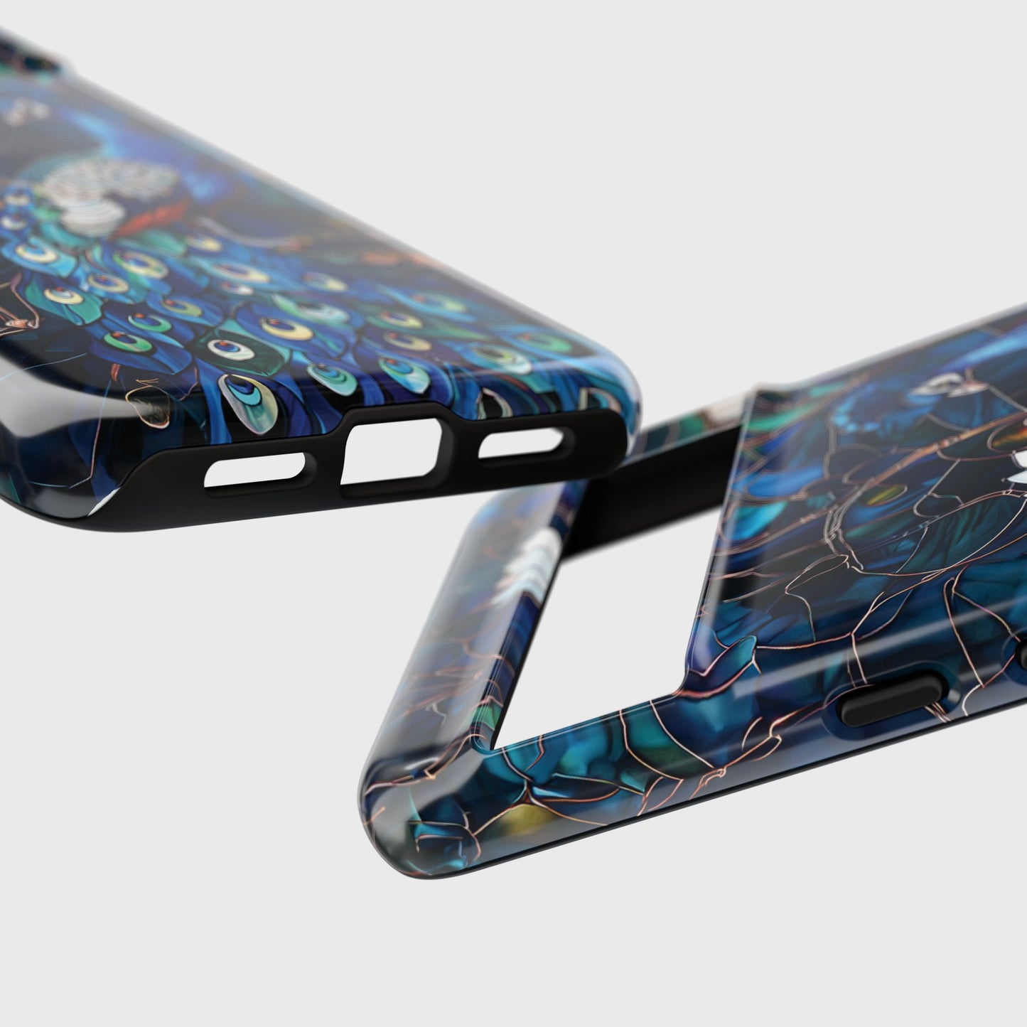 Peacock in Magnolia Tree Stained Glass Design Phone Case for Google Pixel