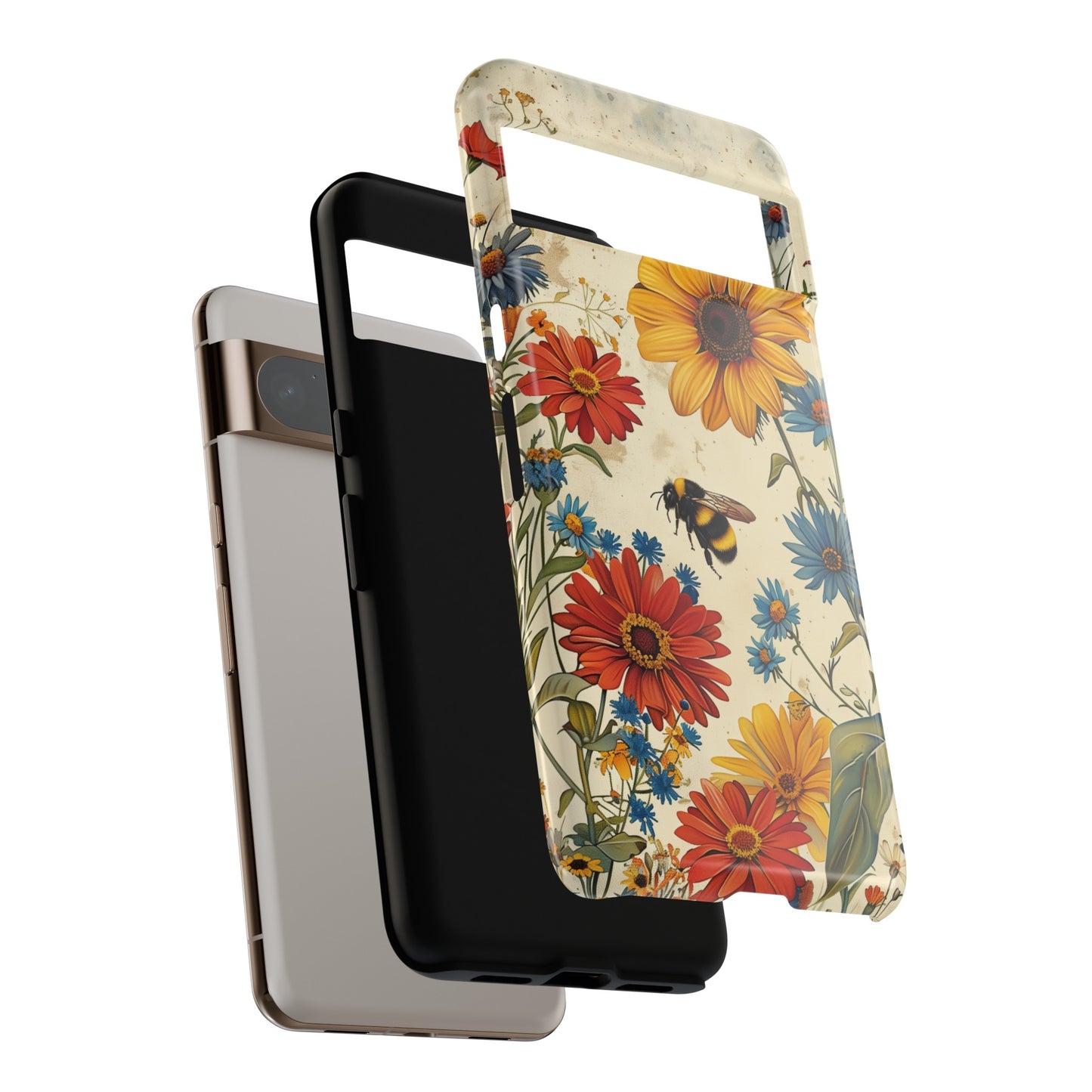 Retro Bumblebee Garden Design Google Pixel Phone Case